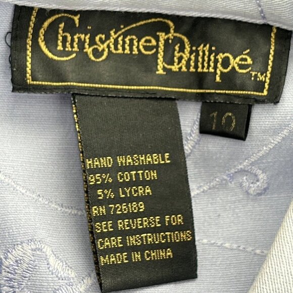 Christine Phillipe Women's embroidered jacket Size 10 Blue Floral - Picture 9 of 10